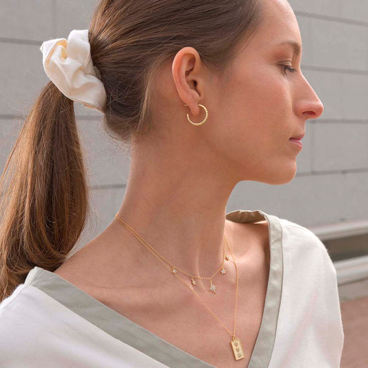 Big zirconia hoop silver