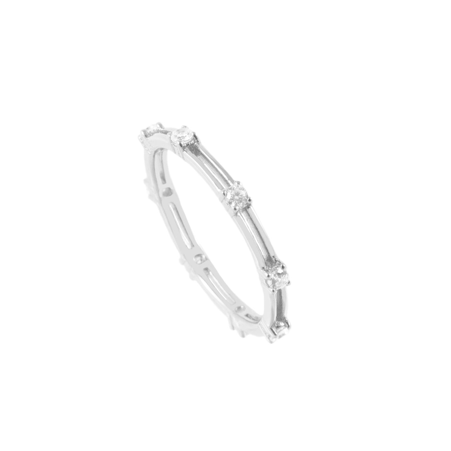 8 zirconia ring silver