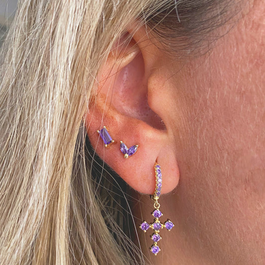 Violet zirconia rectangle gold - ByMirelae