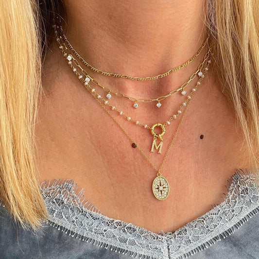 Oval zirconia star gold - ByMirelae