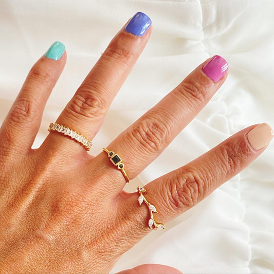 Black zirconia spades gold - ByMirelae