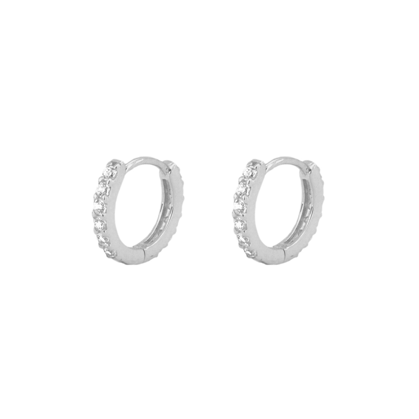 White zirconia hoop silver - ByMirelae