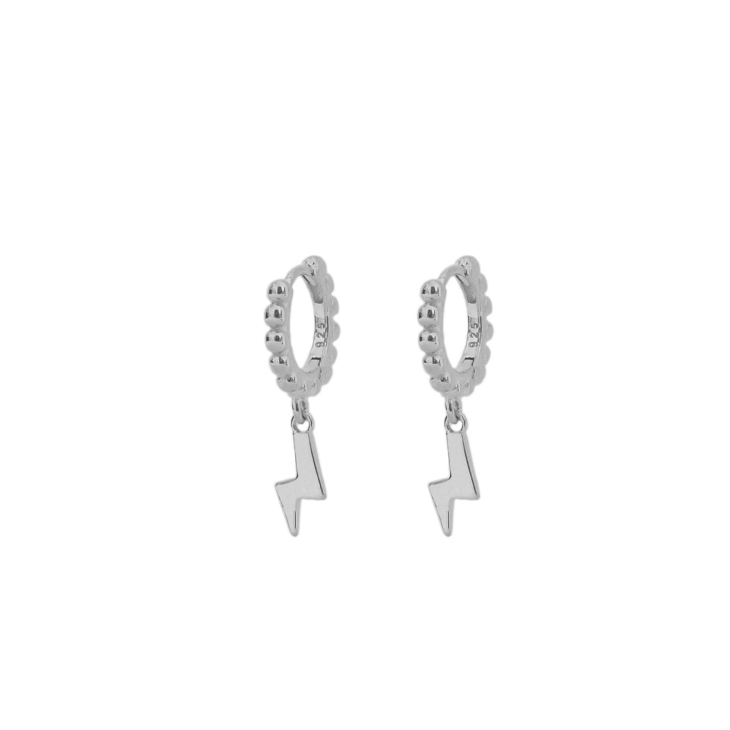Lightning dots hoop silver - ByMirelae
