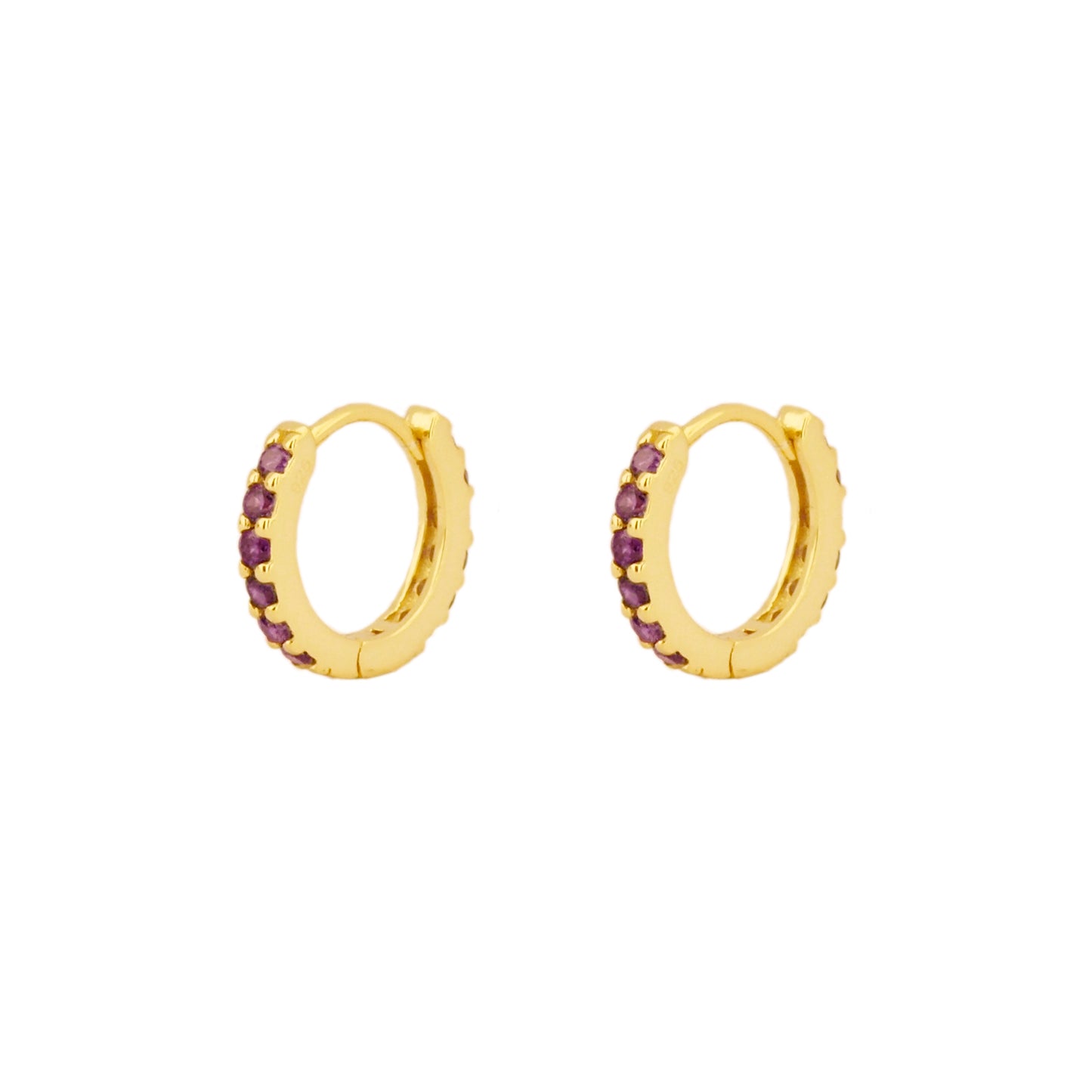 Violet zirconia hoop gold - ByMirelae