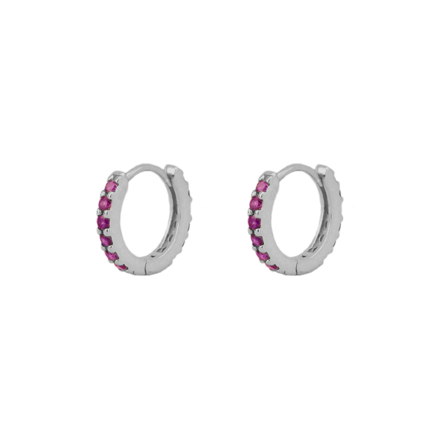Violet zirconia hoop silver - ByMirelae