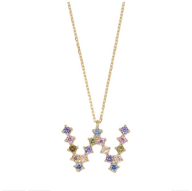 Rainbow zirconia initial gold - ByMirelae