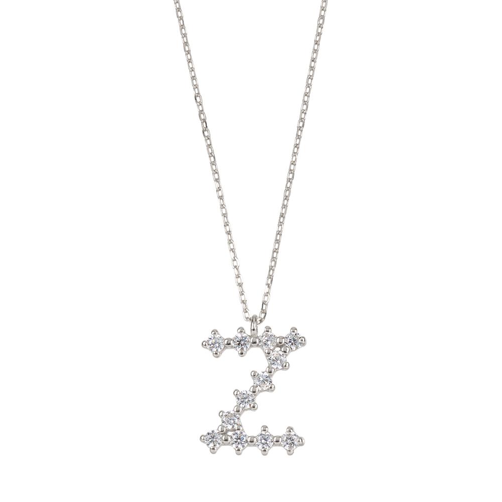 White zirconia initial silver - ByMirelae