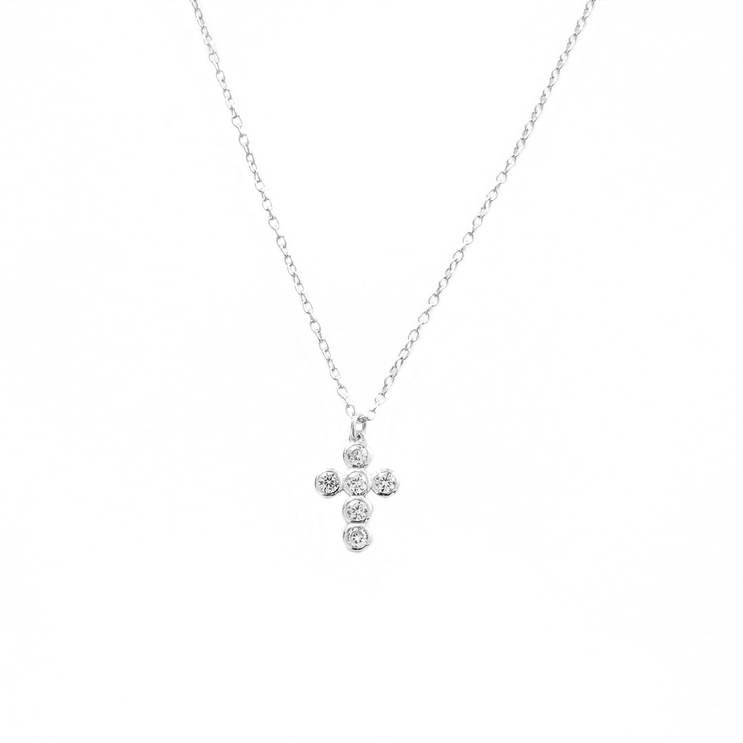 Zirconia cross silver - ByMirelae