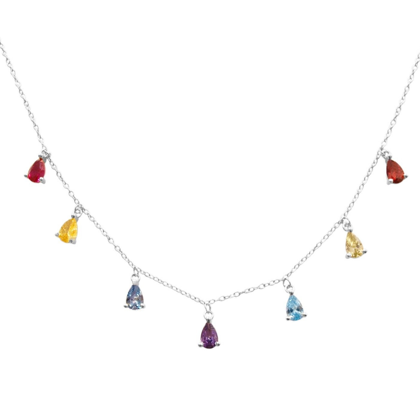 Zirconia tear rainbow silver - ByMirelae