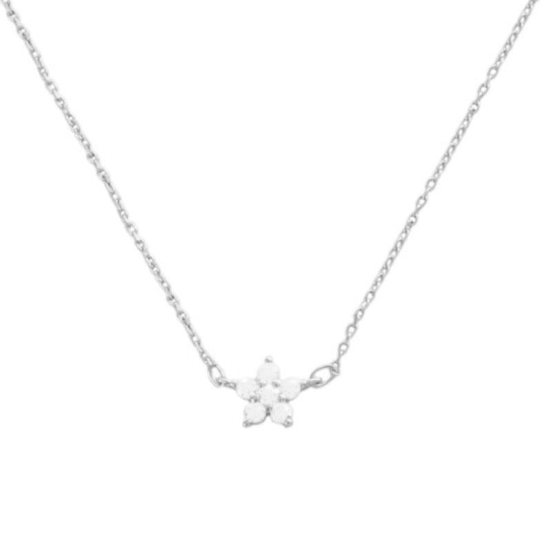 Zirconia small flower silver - ByMirelae