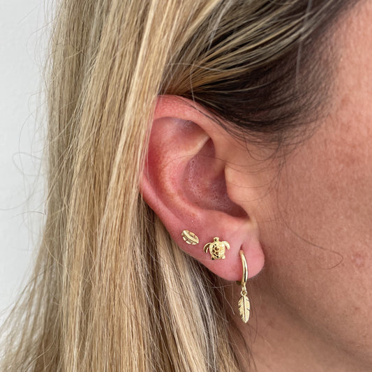 Feather hoop gold - ByMirelae