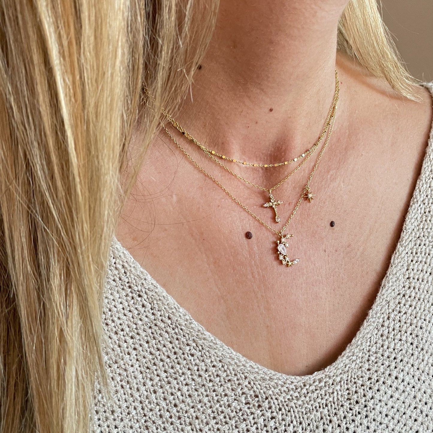 Star & moon zirconia gold - ByMirelae