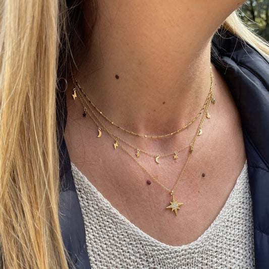 Star, moon & lightning gold - ByMirelae