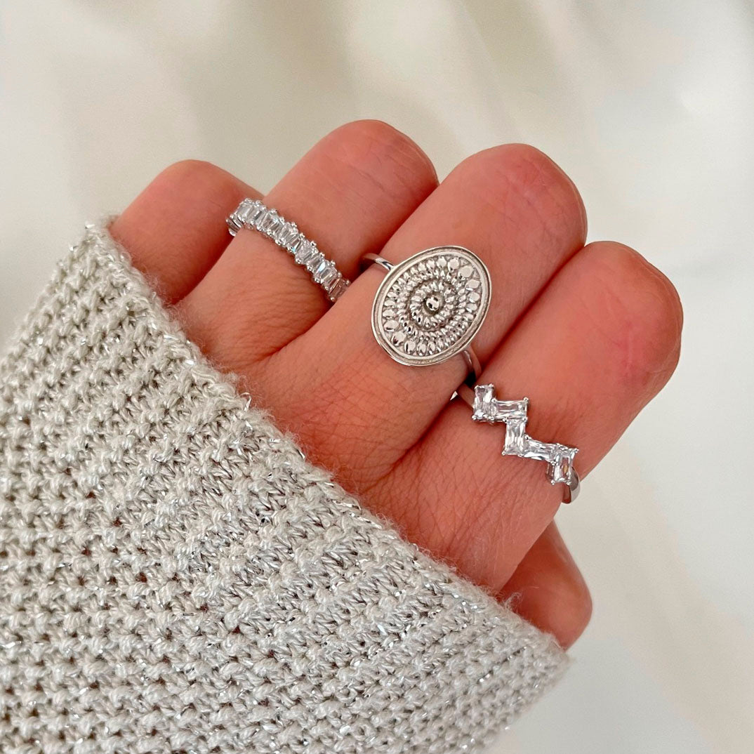 Zirconia mini baguettes silver