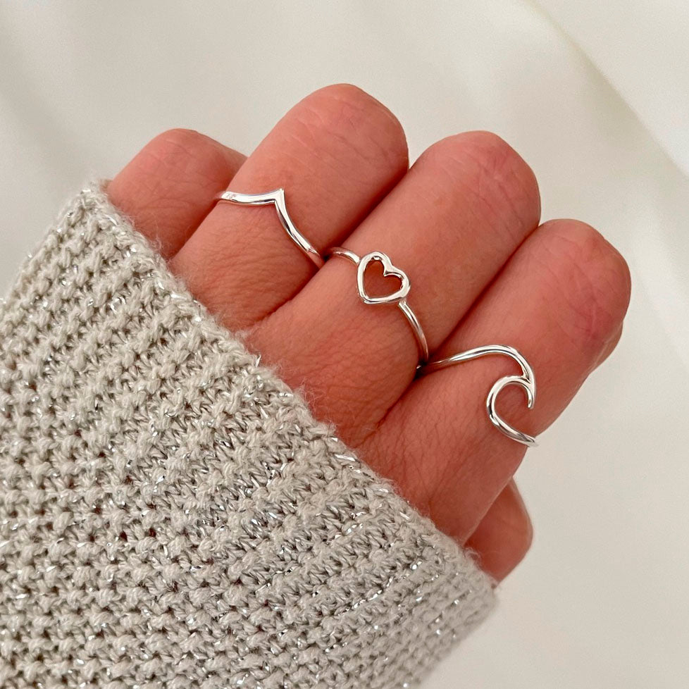 Wave ring silver