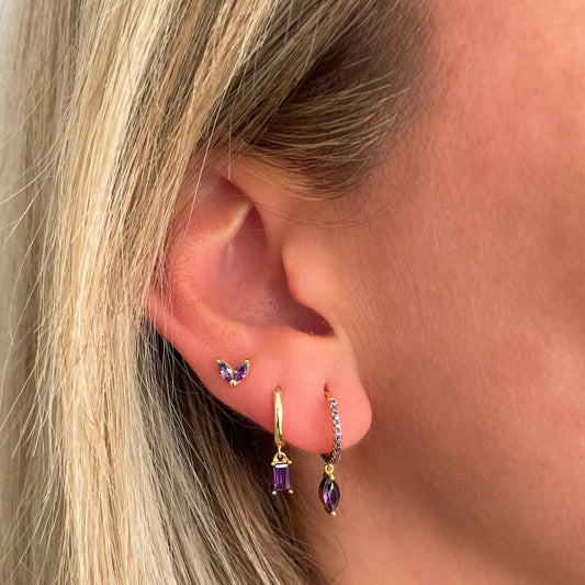 Violet zirconia petals gold