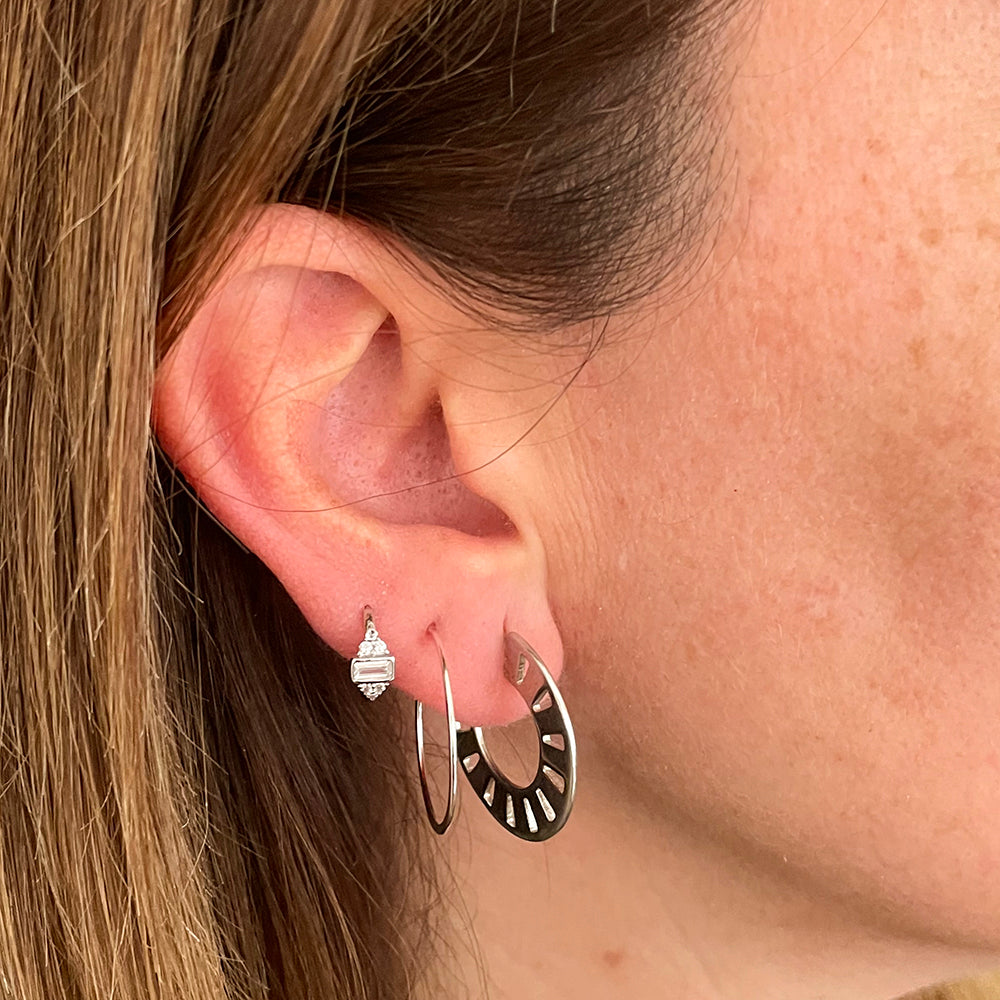 Flat Hoops Silver - 22 mm