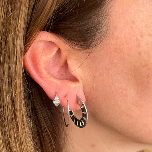 Flat Hoops Silver - 22 mm