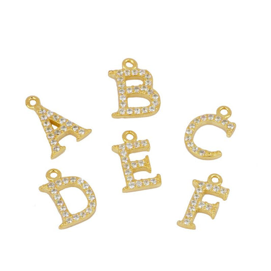 Initial black spinel openclose gold - ByMirelae