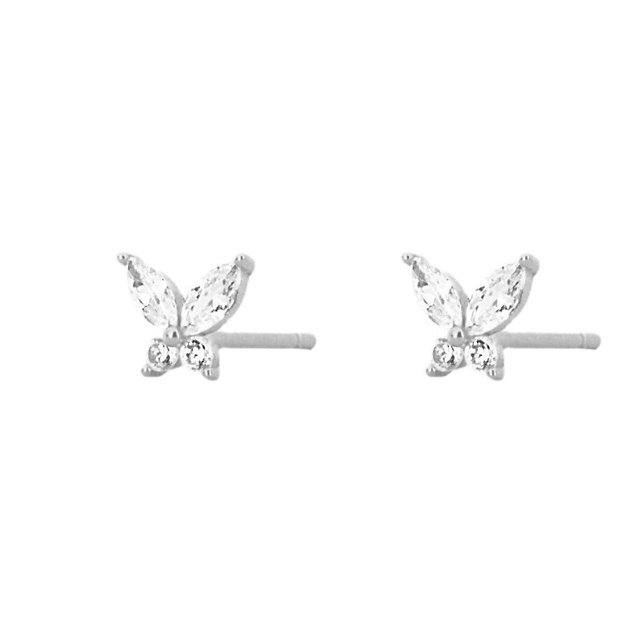 White zirconia butterfly silver - ByMirelae