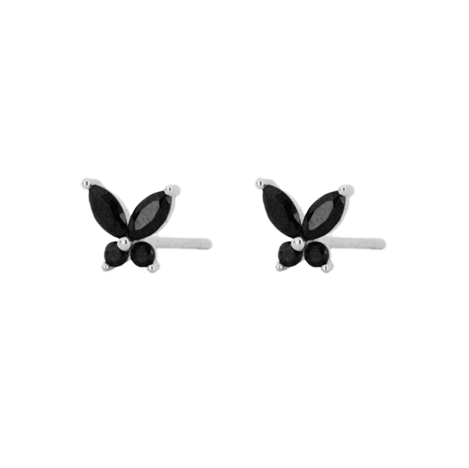 Black zirconia butterfly silver - ByMirelae