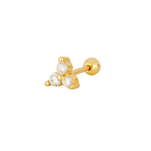 Three zirconia piercing gold - ByMirelae