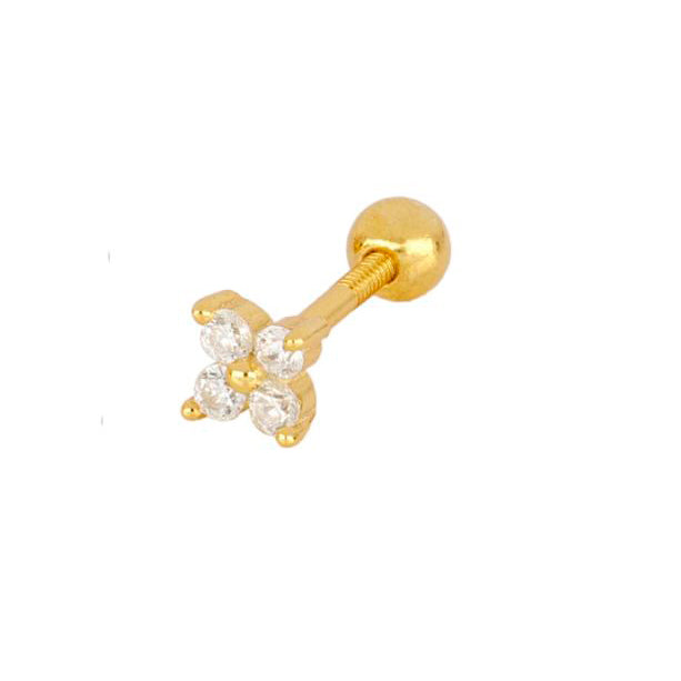 Zirconia flower piercing gold - ByMirelae