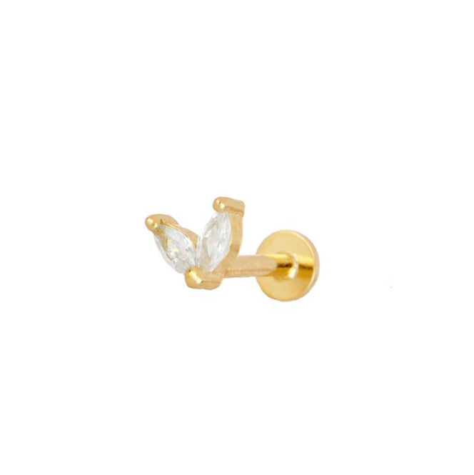 Zirconia petals piercing gold - ByMirelae