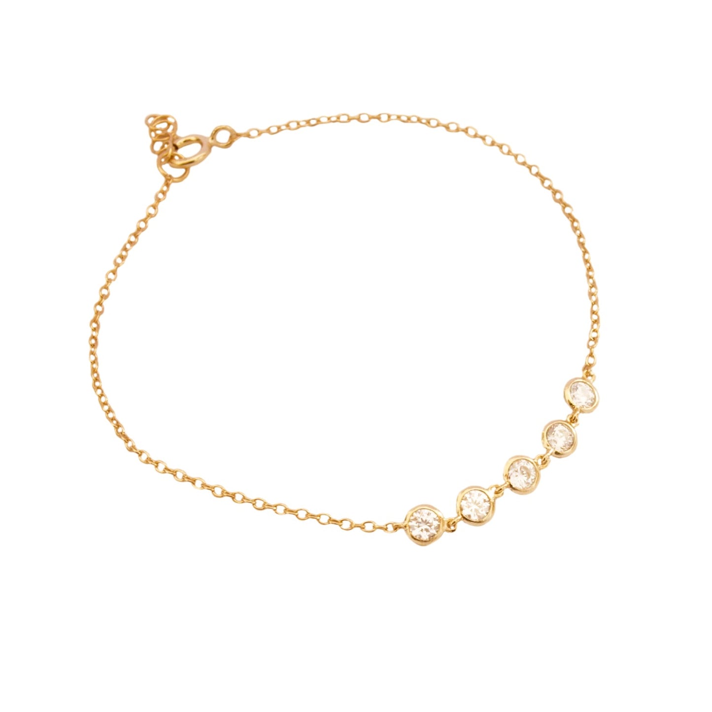 Five white zirconia gold - ByMirelae