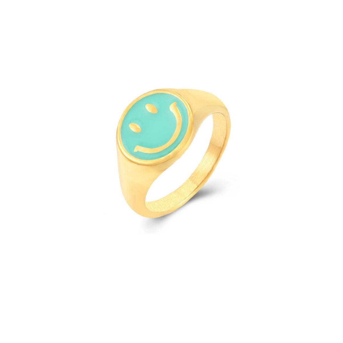 Turquoise smiley ring gold
