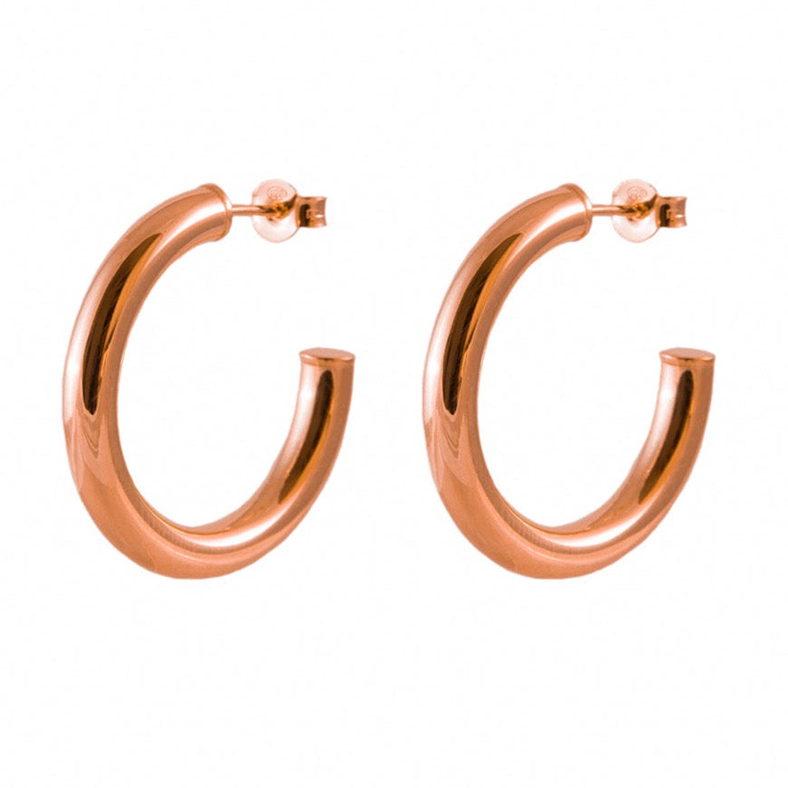 Tubular Hoops rose gold - 20 mm