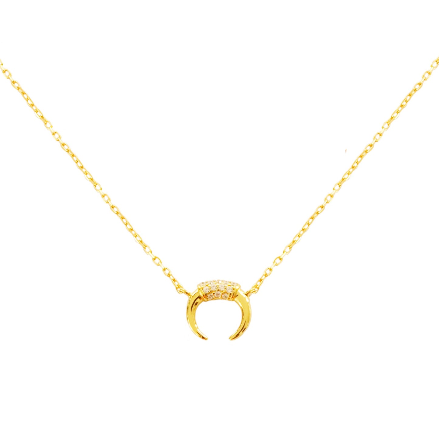 Small zirconia moon gold - ByMirelae