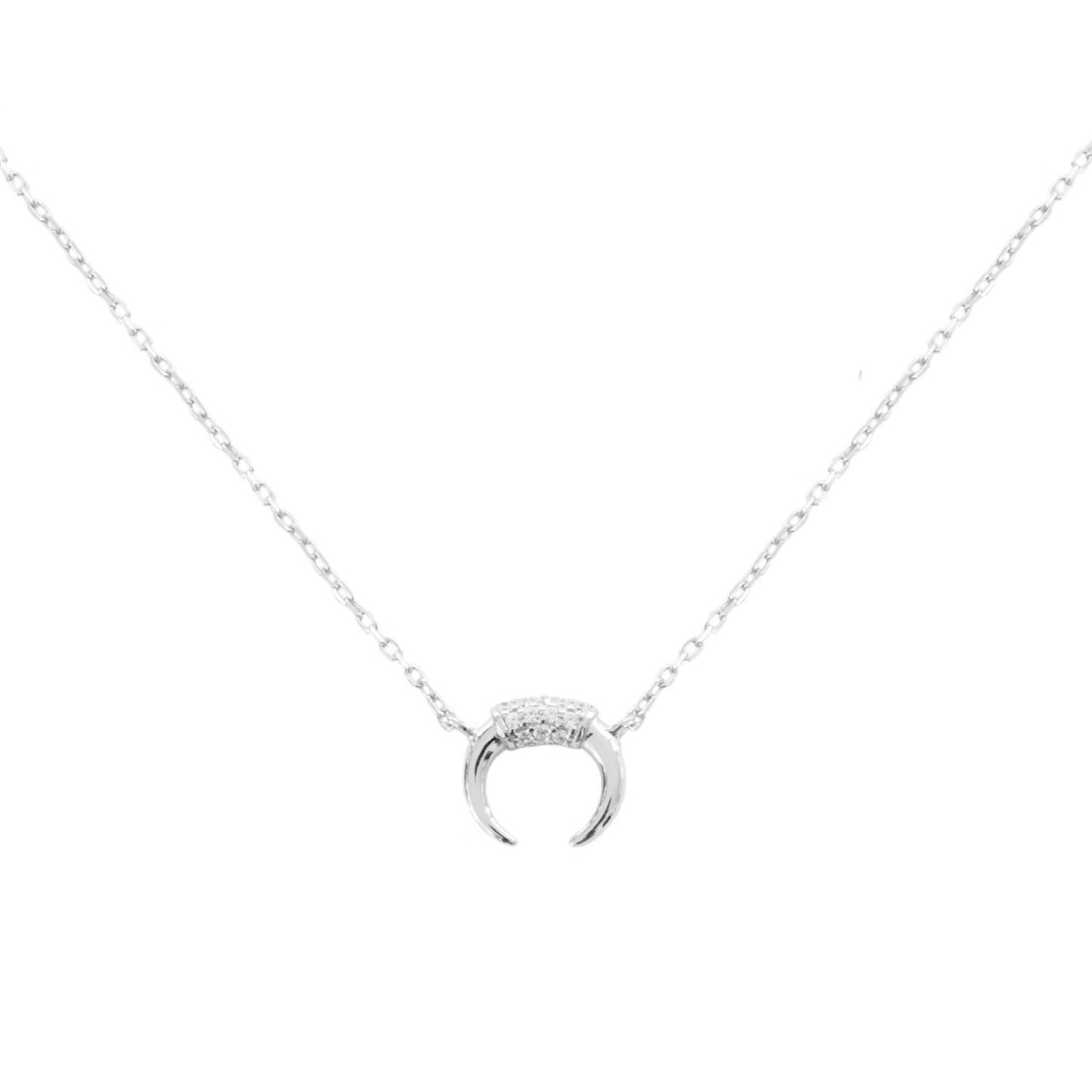Small zirconia moon silver - ByMirelae