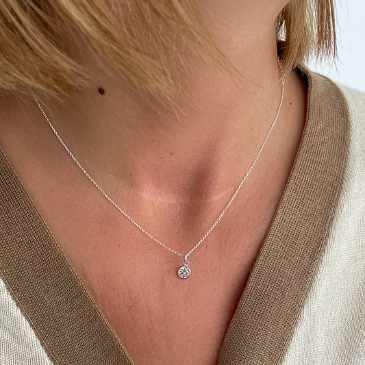 Zirconia tear necklace