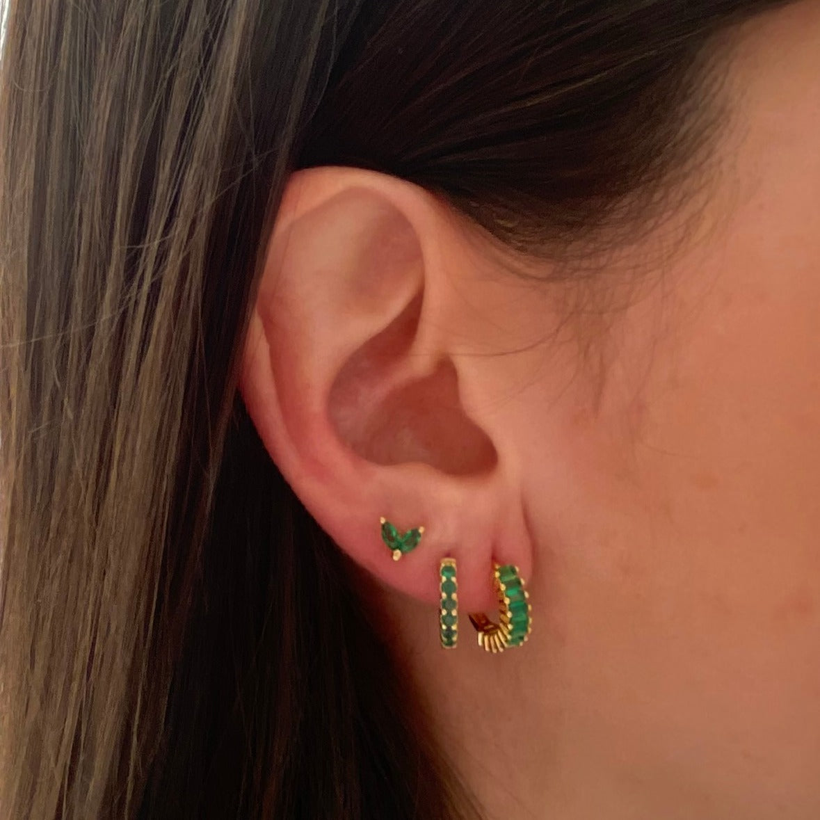 Green zirconia hoop gold - ByMirelae