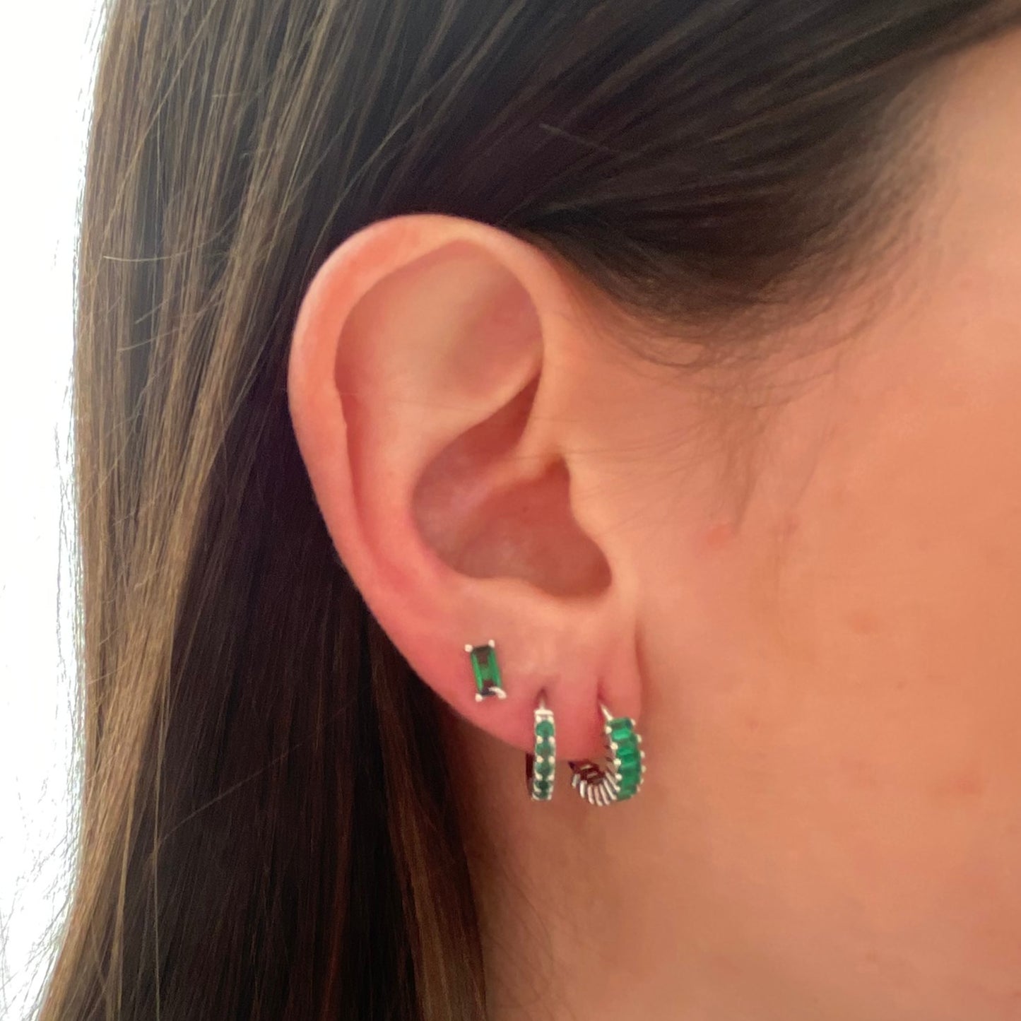 Green zirconia hoop silver - ByMirelae