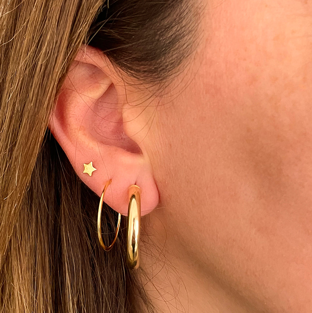 Flat Hoops Gold - 22 mm
