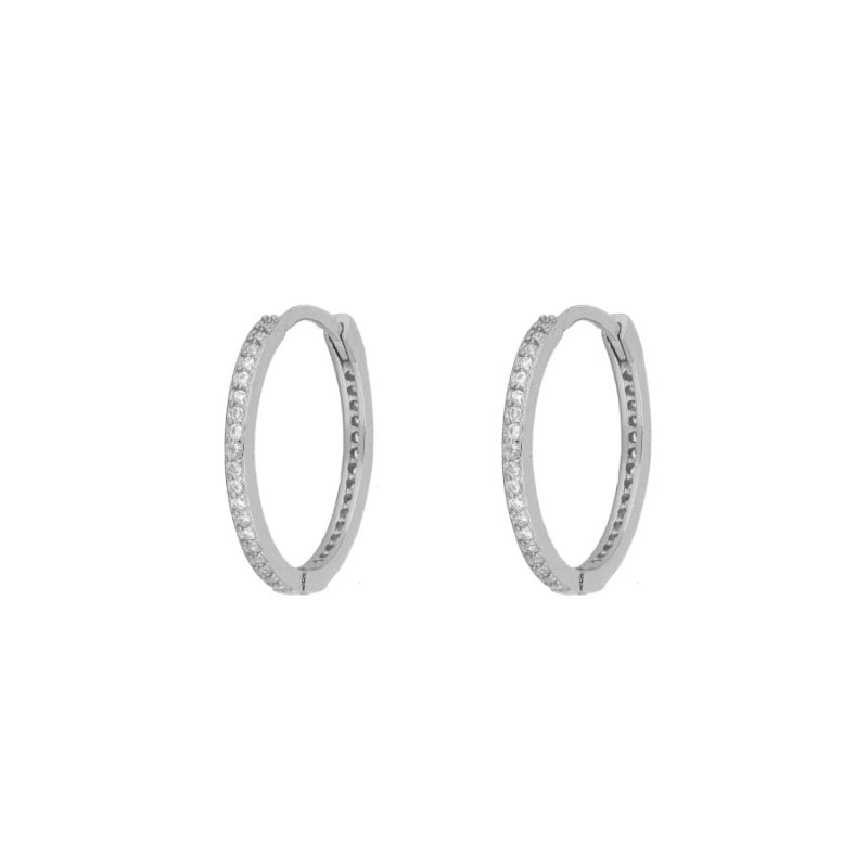Small thin zirconia hoop silver