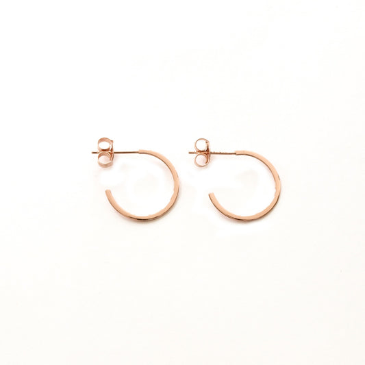 Flat Hoops Rose Gold - 16 mm - ByMirelae