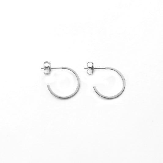 Flat hoops silver - 16 mm - ByMirelae