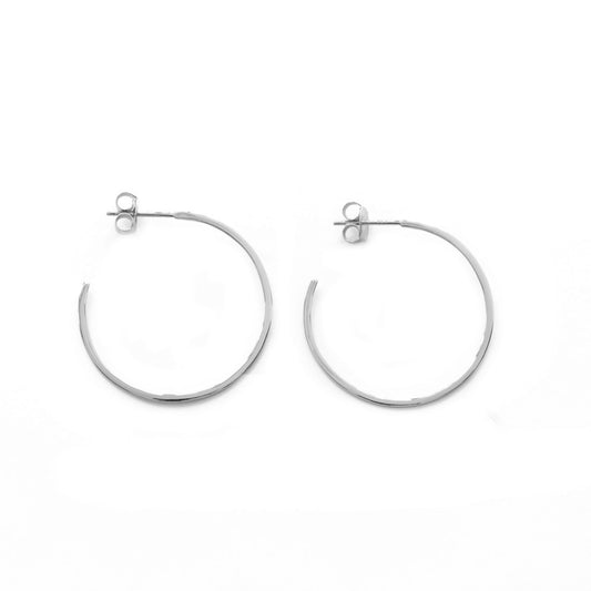 Flat Hoops Silver - 30 mm - ByMirelae