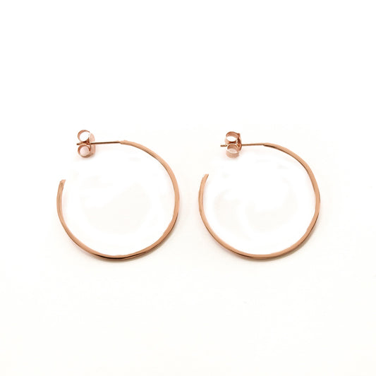 Flat Hoops Rose Gold - 30 mm - ByMirelae