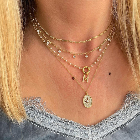 Initial pearl openclose gold - ByMirelae