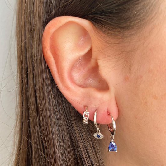 Blue zirconia eye silver - ByMirelae