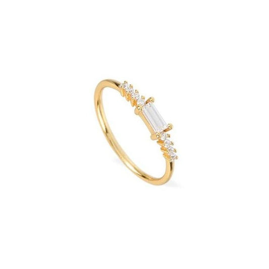 Zirconia one baguette gold - ByMirelae