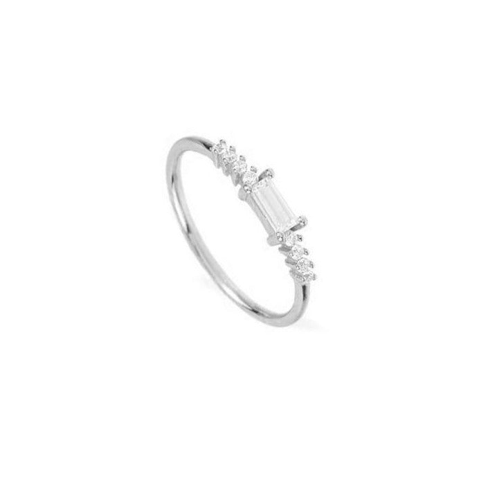 Zirconia one baguette silver - ByMirelae
