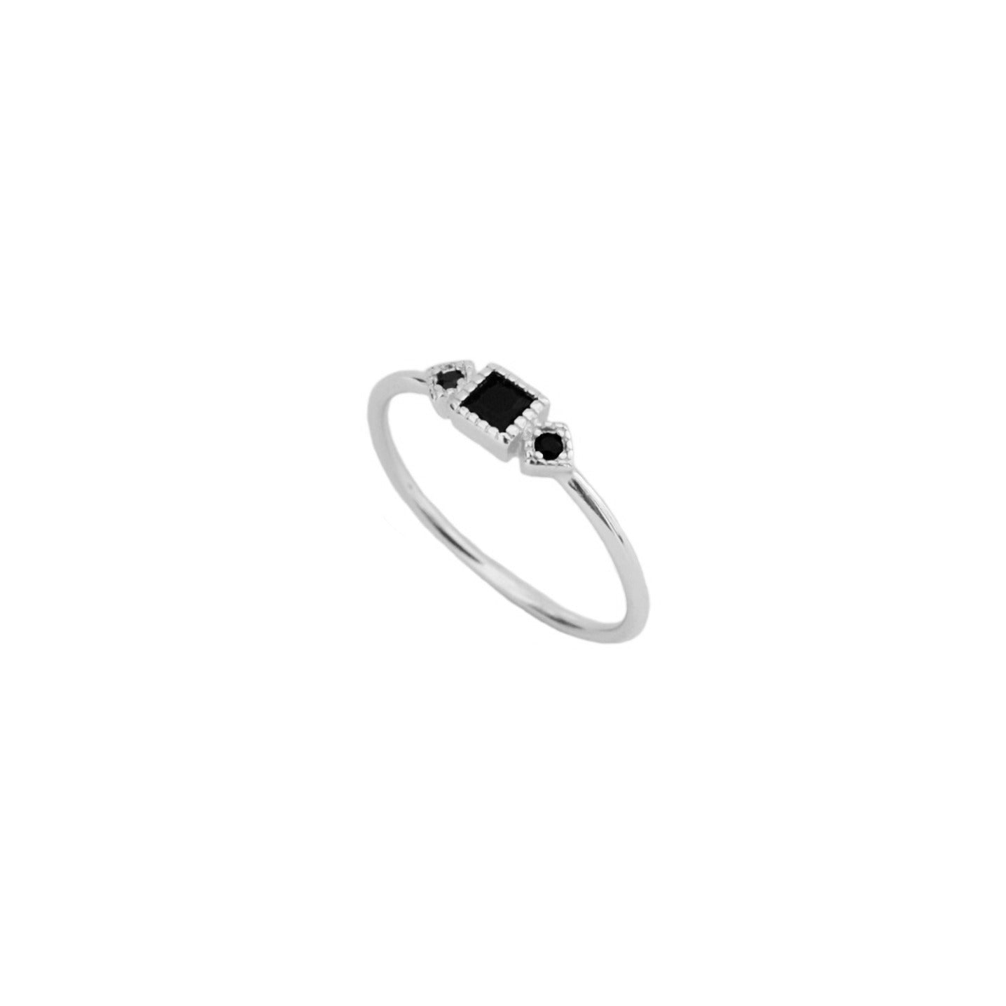 Black zirconia spades silver - ByMirelae