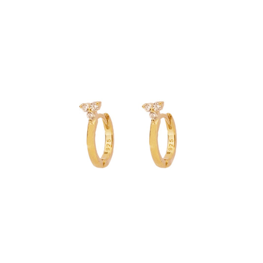 Three zirconias hoop gold - ByMirelae