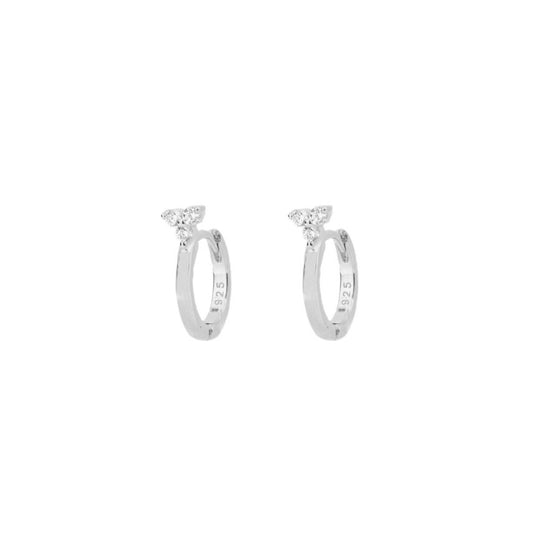 Three zirconias hoop silver - ByMirelae
