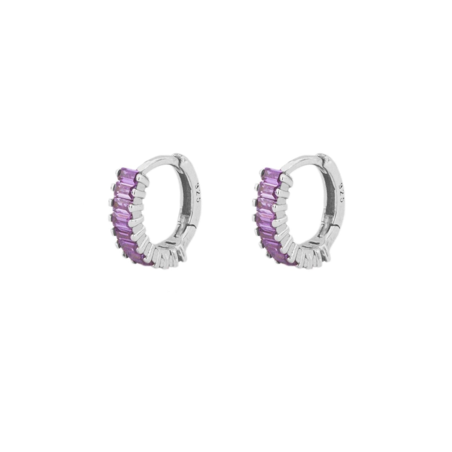 Violet zirconia baguette silver - ByMirelae